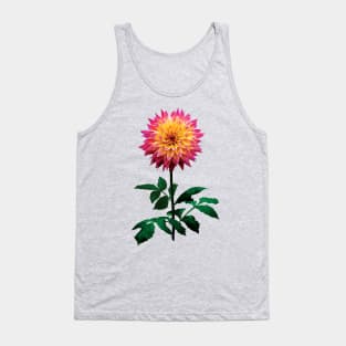 Pink and Yellow Dahlia Tank Top